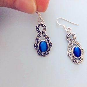 Vintage sterling silver earrings with amethyst